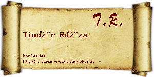 Timár Róza névjegykártya